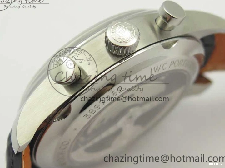 MIROTIME 0213 Portuguese Chrono SS ZF 1:1 Best Edition Gray Dial SS On Black Leather Strap A ZipUp 7215